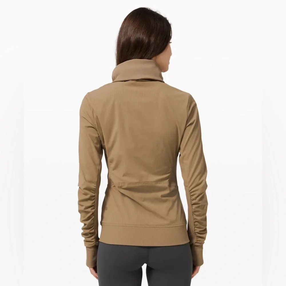 LuLulemon Beyond the Studio Beige Tan Brown Safari Hoodie Jacket 6 - Picture 4 of 16